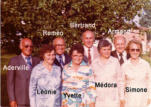 Aderville, Léonie, Roméo, Yvette, Bertrand, Médora, Armand et Simone aux funérailles de Médard Audet en 1979.